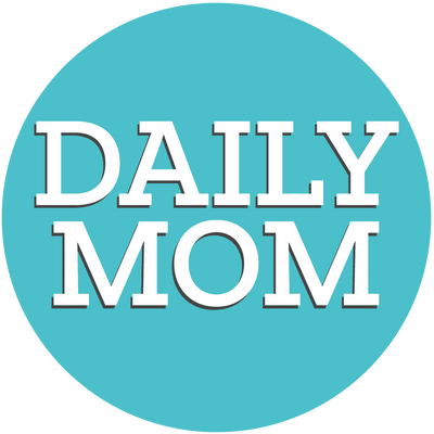 Logo with 'DAILY MOM' text on a teal circle